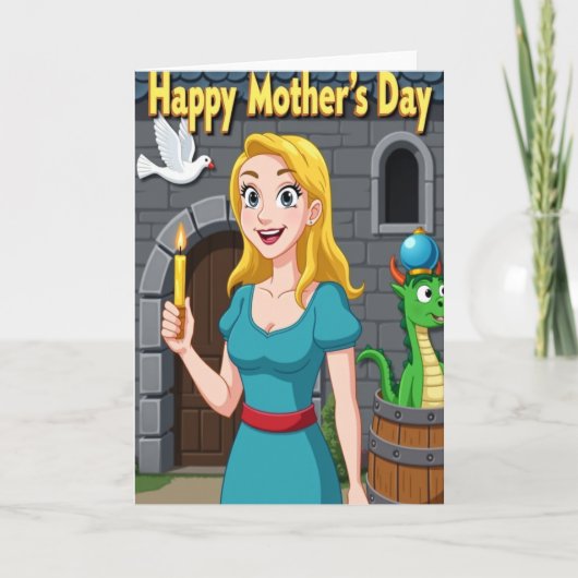 Golden Haired Moms Day Card カード (正面)