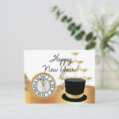 Golden Happy New Year Postcard ポストカード (スタンド正面)