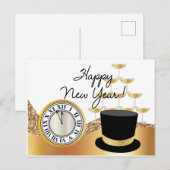 Golden Happy New Year Postcard ポストカード (正面/裏面)