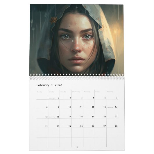 Golden Harmony カレンダー (2月 2026)