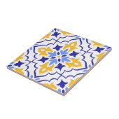 Golden Harmony Blue Floral Mosaic Elegant タイル (側面)