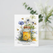 Golden Harmony Honey, Flowers, and Bees ポストカード (スタンド正面)
