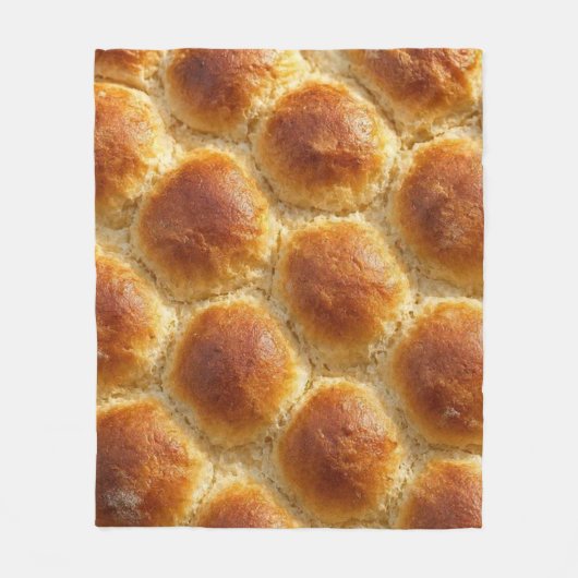 Golden Harmony – Soft & Warm Bread Texture Art フリースブランケット (正面)