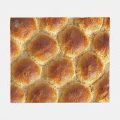 Golden Harmony – Soft & Warm Bread Texture Art フリースブランケット (正面(横))