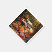 Golden Harvest Glow – Thanksgiving Greeting スタンダードカクテルナプキン (角)