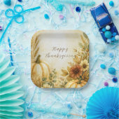 Golden Harvest Thanksgiving Paper Plates ペーパープレート (パーティー)
