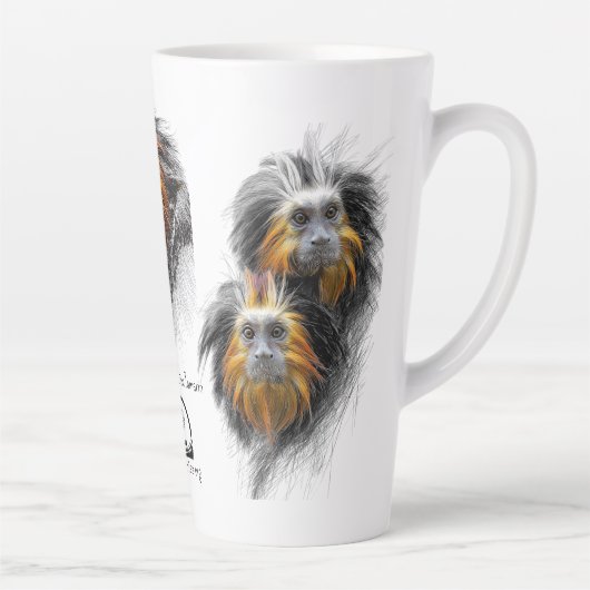 Golden-headed Lion Tamarin Mug by RSCF カフェラテマグ (右)