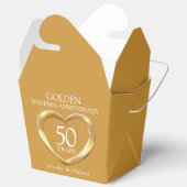 Golden heart 50th wedding anniversary custom names フェイバーボックス (見開き)