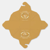 Golden heart 50th wedding anniversary custom names フェイバーボックス (見開き)