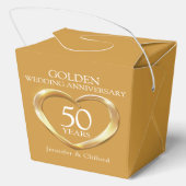 Golden heart 50th wedding anniversary custom names フェイバーボックス (裏面)