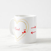 Golden Heart Minimalist Custom Coffee Mug コーヒーマグカップ (正面左)