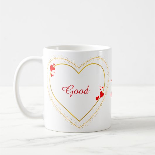 Golden Heart Minimalist Custom Coffee Mug コーヒーマグカップ (左)