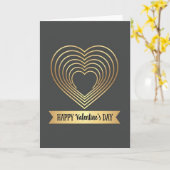 Golden Heart Pattern Valentine Card カード (黄色い花)
