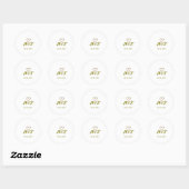 Golden heart wedding couple name letter modern  ラウンドシール (シート)