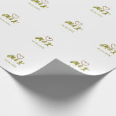 Golden heart wedding couple name letter modern  ラッピングペーパー (角)