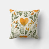Golden Heart Wildflower Pillow クッション (裏面)