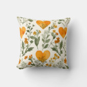 Golden Heart Wildflower Pillow クッション (正面)