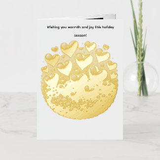 Golden Hearts Burst Greeting Card 箔シーズンカード
