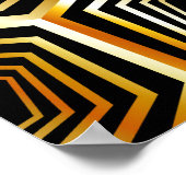 Golden hexagonal optical illusion ポスター (角)