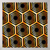 Golden hexagonal optical illusion ポスター (正面)