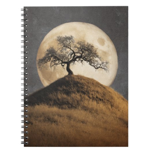 Golden Hill Moonlit Tree Notebook ノートブック (正面)