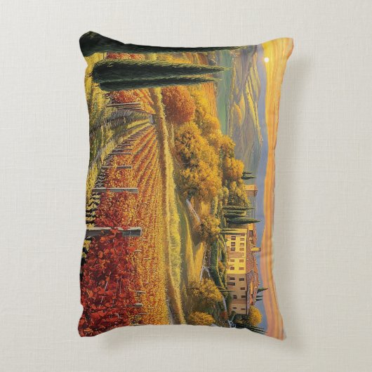 Golden Hillside Vineyard – Rectangular Pillow アクセントクッション (裏面(縦))