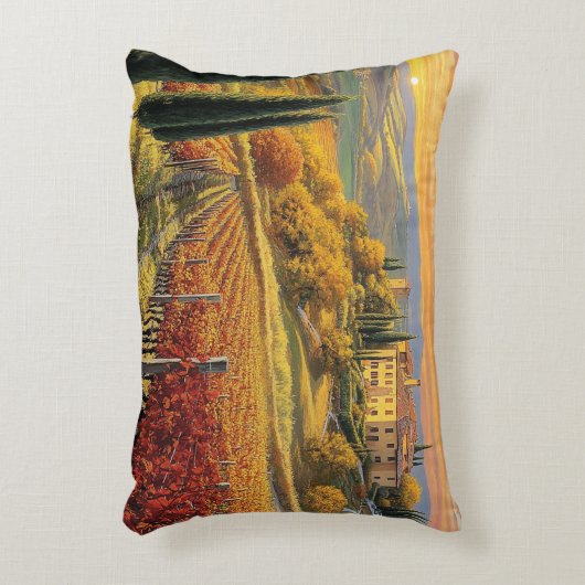 Golden Hillside Vineyard – Rectangular Pillow アクセントクッション (正面(垂直))