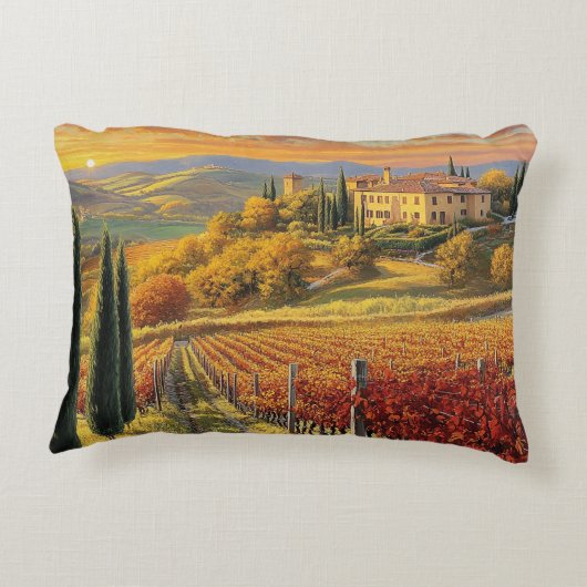 Golden Hillside Vineyard – Rectangular Pillow アクセントクッション (裏面)