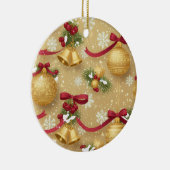 Golden Holiday Charm — Christmas Ornament Pattern セラミックオーナメント (右)