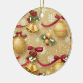 Golden Holiday Charm — Christmas Ornament Pattern セラミックオーナメント (左)