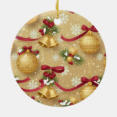 Golden Holiday Charm — Christmas Ornament Pattern セラミックオーナメント (裏面)