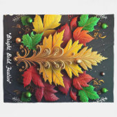 "Golden Holiday Magic" フリースブランケット (正面(横))