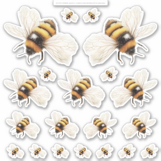 Golden Honey Fairy World – 2a - 20 bees sheet シール (正面)