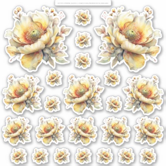Golden Honey Fairy World – 2a - 24 Flowers Sheet シール (正面)