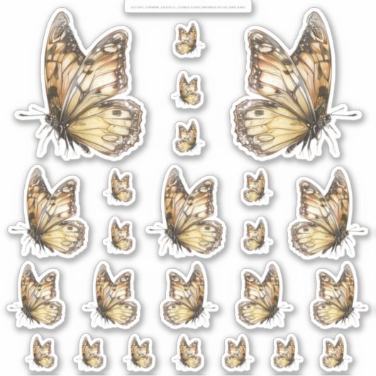 Golden Honey Fairy World – 2b - 24 Butterfly Sheet シール (正面)