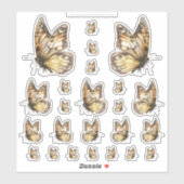 Golden Honey Fairy World – 2b - 24 Butterfly Sheet シール (シート)