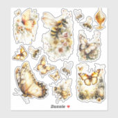 Golden Honey Fairy World – 3c Bees and Butterflies シール (シート)