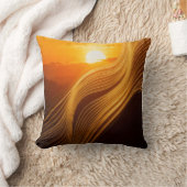 Golden Horizon — Abstract Luxury Throw Pillow クッション (ブランケット)