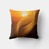 Golden Horizon — Abstract Luxury Throw Pillow クッション (裏面)