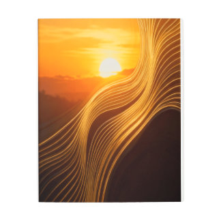 Golden Horizon — Abstract Metal Wall Art メタルプリント