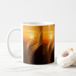 Golden Horizon — Abstract Modern Coffee Mug コーヒーマグカップ