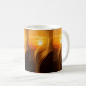 Golden Horizon — Abstract Modern Coffee Mug コーヒーマグカップ (正面右)