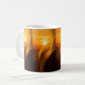 Golden Horizon — Abstract Modern Coffee Mug コーヒーマグカップ (正面左)
