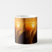 Golden Horizon — Abstract Modern Coffee Mug コーヒーマグカップ (中央)