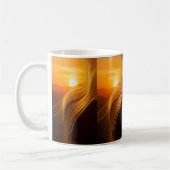Golden Horizon — Abstract Modern Coffee Mug コーヒーマグカップ (左)