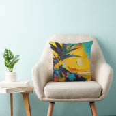 Golden Horizon – Abstract Tropical Sunset クッション (椅子)