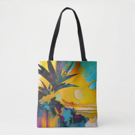 Golden Horizon – Abstract Tropical Sunset トートバッグ