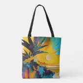 Golden Horizon – Abstract Tropical Sunset トートバッグ (裏面)