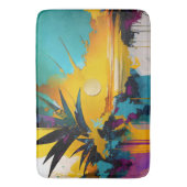 Golden Horizon – Abstract Tropical Sunset バスマット (正面縦)