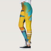 Golden Horizon – Abstract Tropical Sunset レギンス (左)